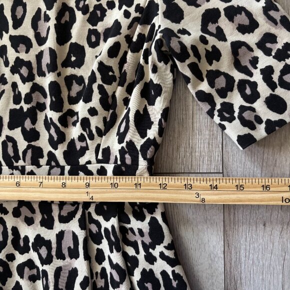 Kate Spade Leopard Print Half Sleeve Fit and Flare Dress Womens Size 0 - Picture 7 of 11